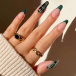 green French tip nails